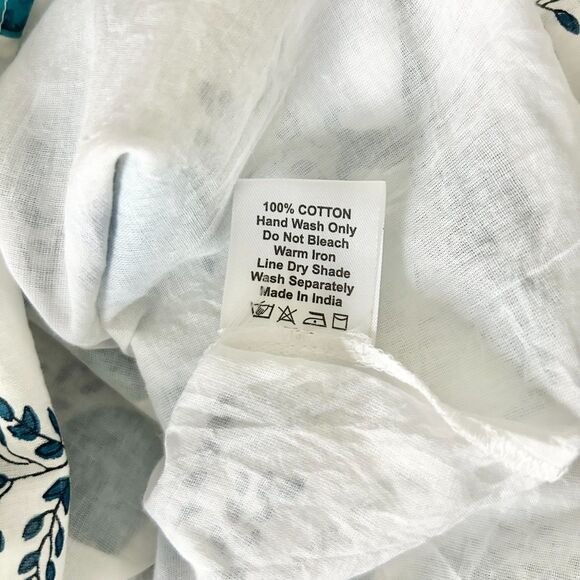 Victoria Dunn Ruffle Jasmine Blouse in Capri Blue 100% Cotton Size Small - Picture 4 of 4